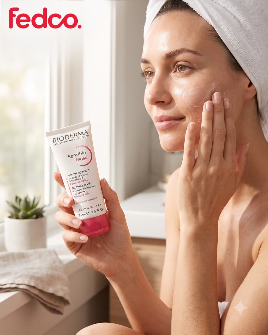 Bioderma Sensibio Mask aplicada en el rostro
